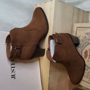 Just fab brown shoe boots booties sz 11